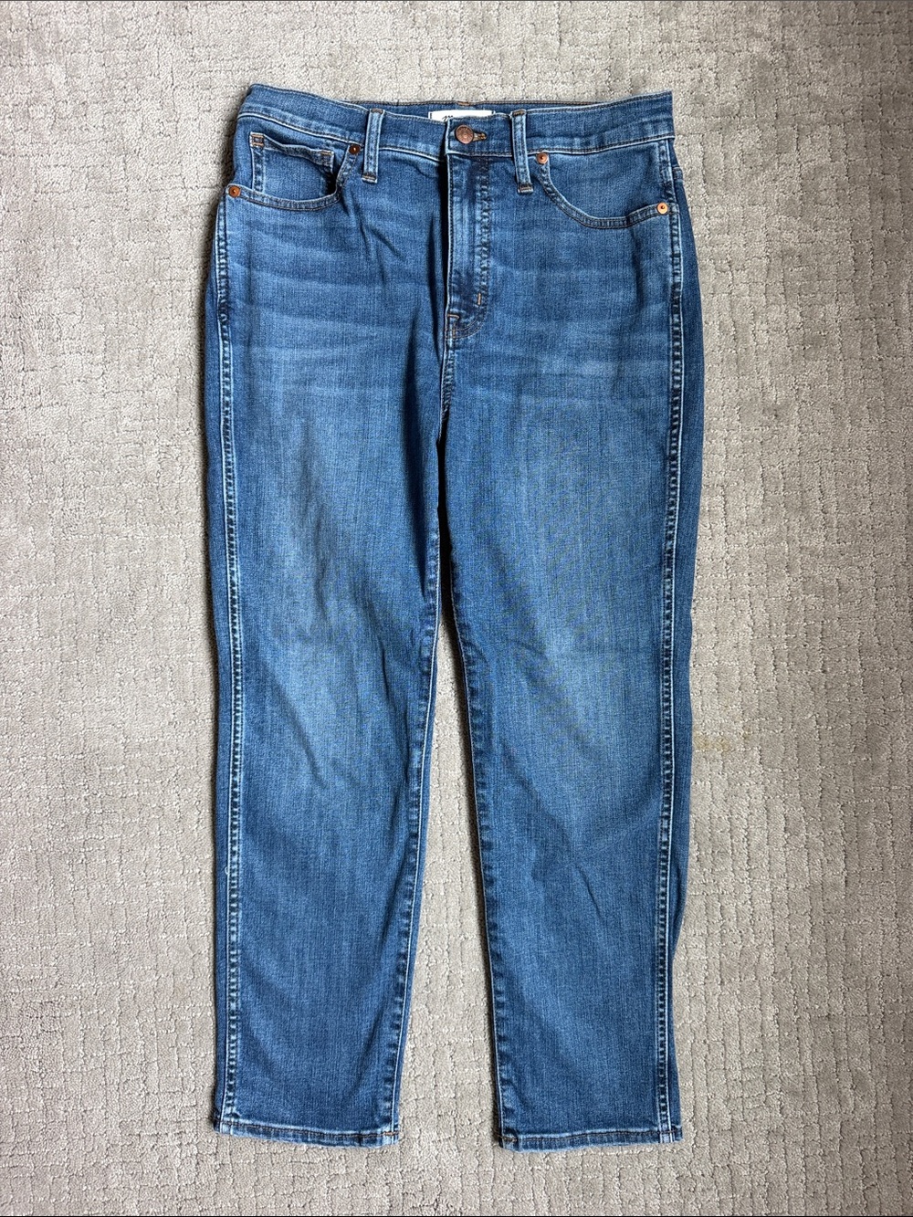 Madewell stovepipe jeans.
